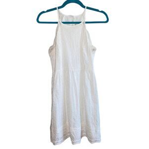 Altar’d State White Eyelet Lace Midi Dress Small Halter Boho Cottagecore